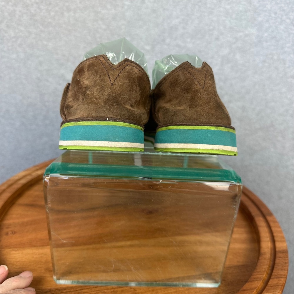 Ariat Cruiser Brown Suede Canvas Slip On Loafers Teal Lime Green Womens 7.5 - Picture 5 of 8